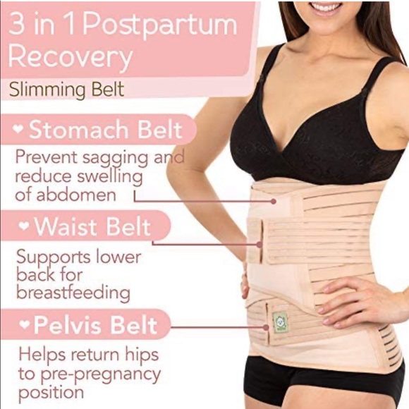 KeaBabies 3 in 1 Postpartum Belly Support Recovery Wrap - Belly Band - Picture 2 of 7